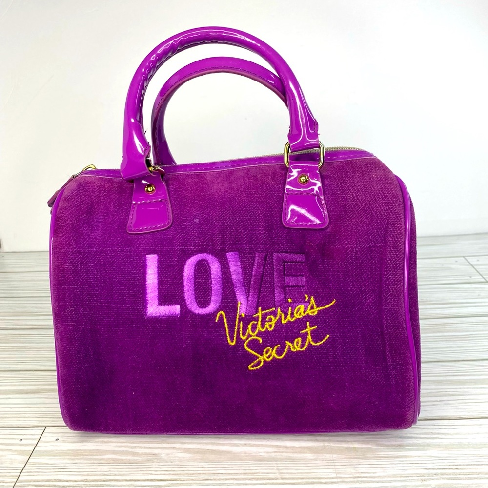 Victoria's Secret "LOVE" Purple Velvet Handbag